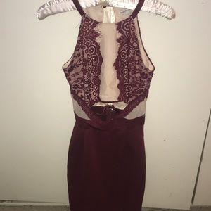Maroon lace dress
